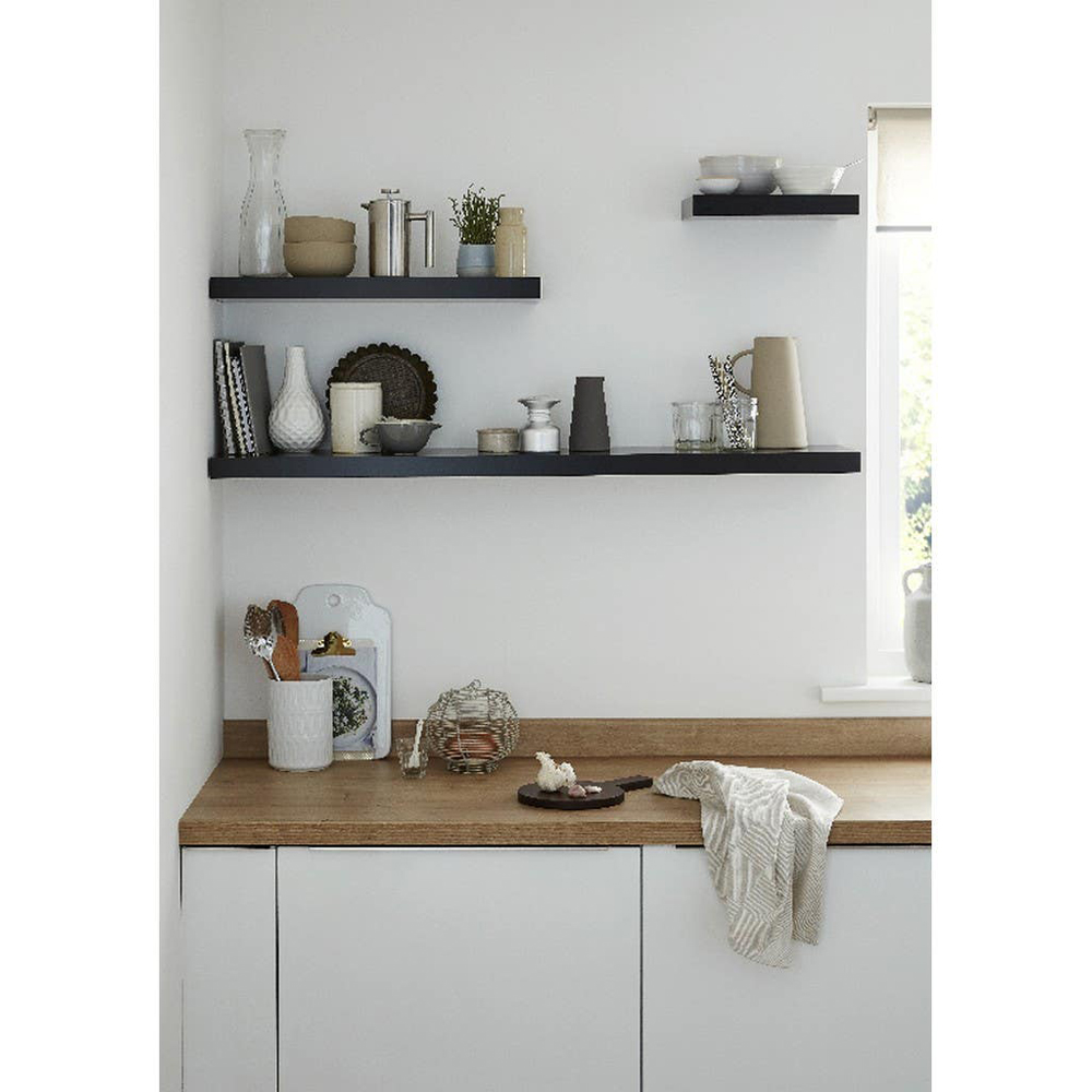 Polita GOODHOME Cusko, melamina, 118 x 23.5 x 3.8 cm, negru