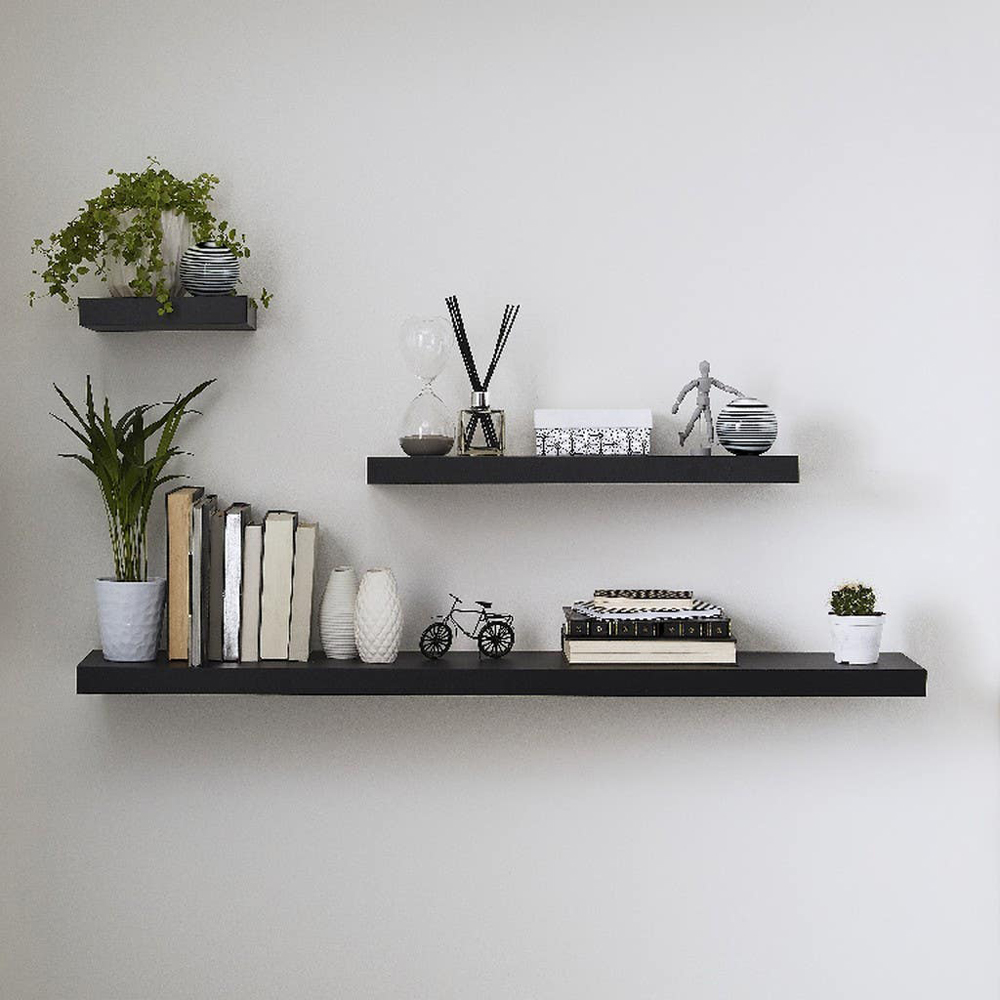Polita GOODHOME Cusko, melamina, 30 x 23.5 x 3.8 cm, negru