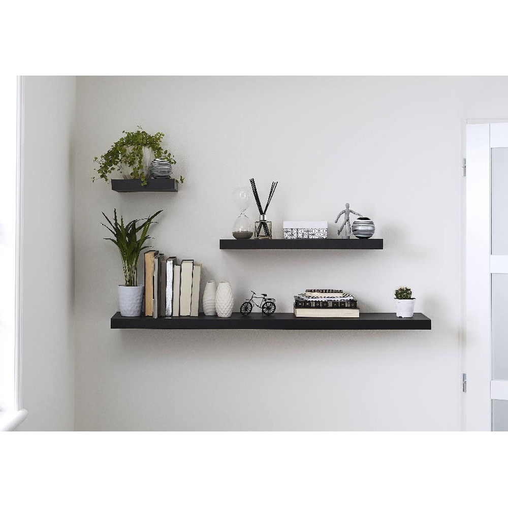 Polita GOODHOME Cusko, melamina, 30 x 23.5 x 3.8 cm, negru