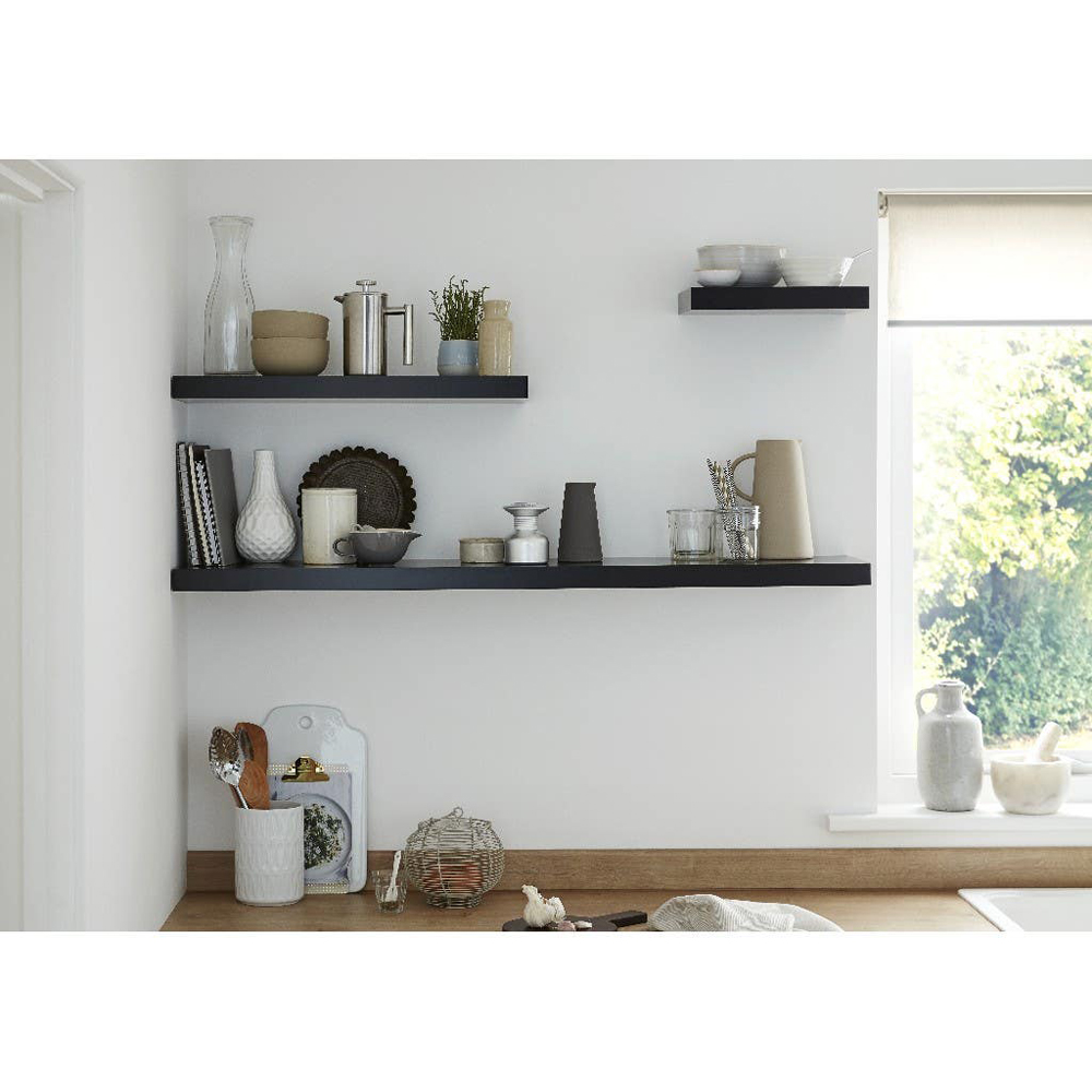 Polita GOODHOME Cusko, melamina, 23.5 x 60 x 3.8 cm, negru