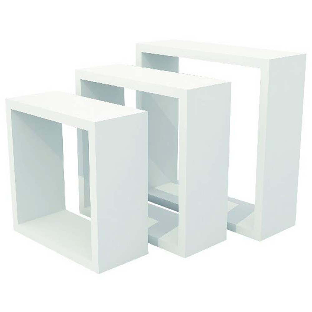 Raft suspendat GOODHOME Deco Rigga, MDF, 3 bucati, alb