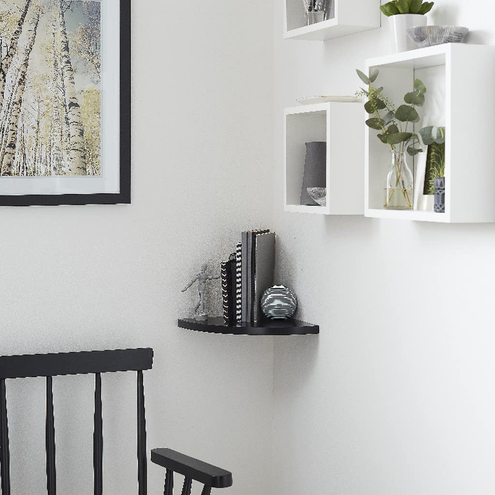 Polita GOODHOME Rigga, melamina, 25 x 25 x 2 cm, negru