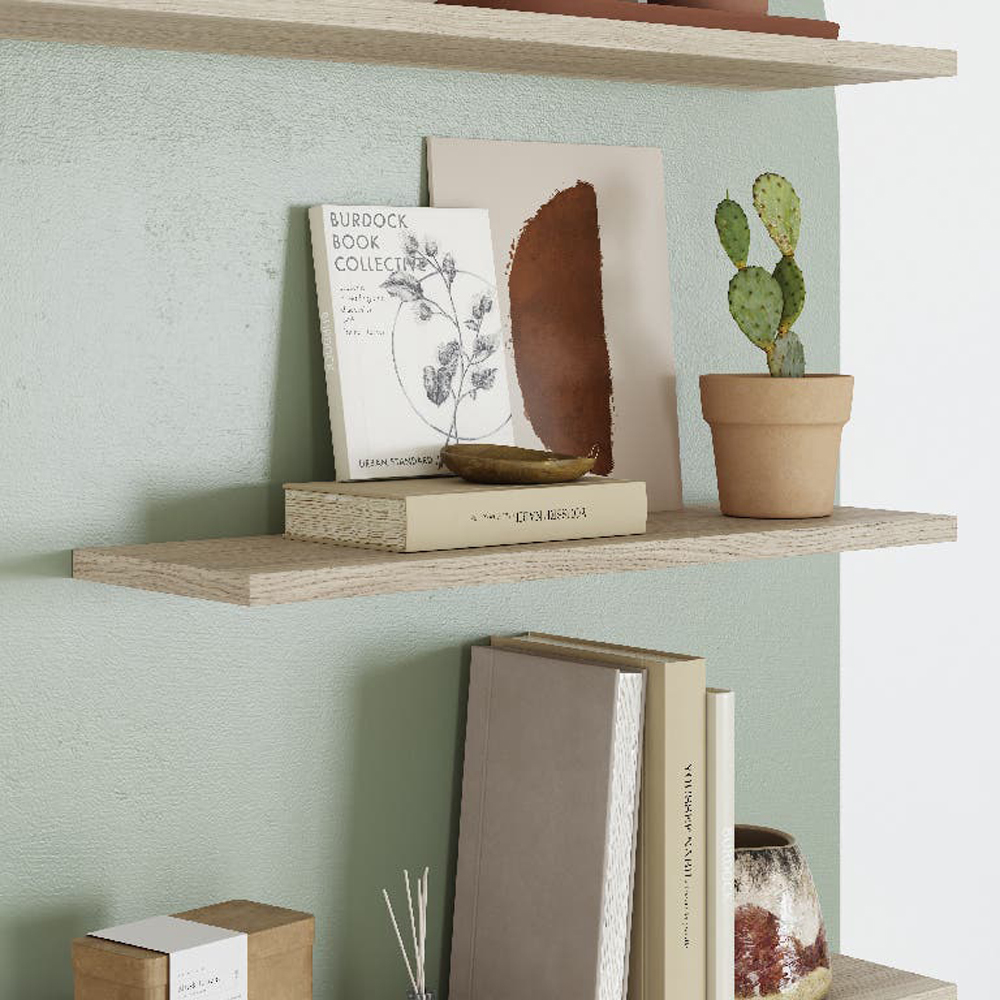 Polita GOODHOME Rigga, melamina, 19 x 60 x 1.8 cm, stejar