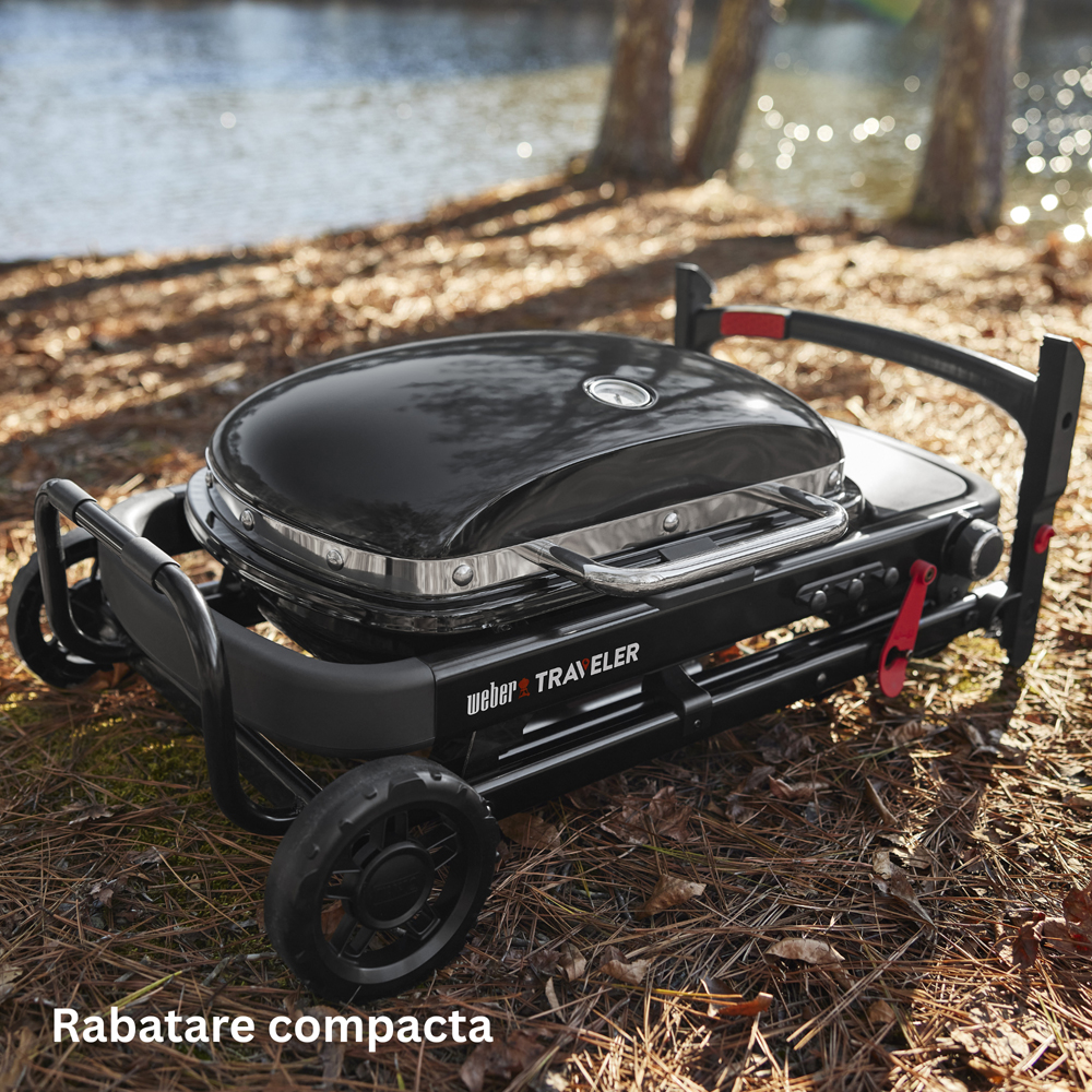 Gratar gaz WEBER Traveler Compact, 109 x 56 x 38 cm, negru