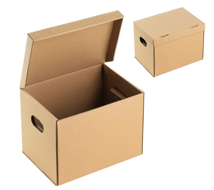 Cutie carton cu capac, maro, 25 x 34 x 26 cm