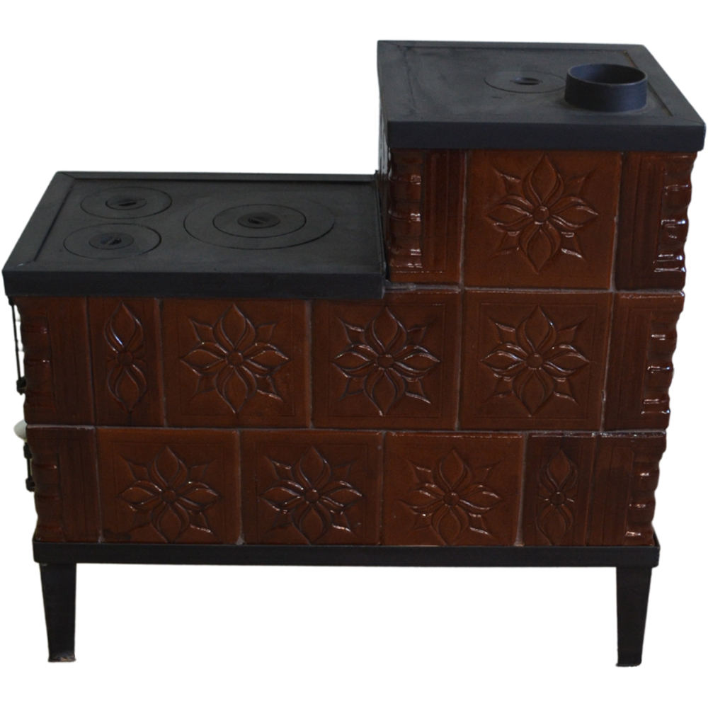 Soba teracota Masha, 3 randuri + 2 plite, 10 kW, 100 x 45 x 95 cm, maro