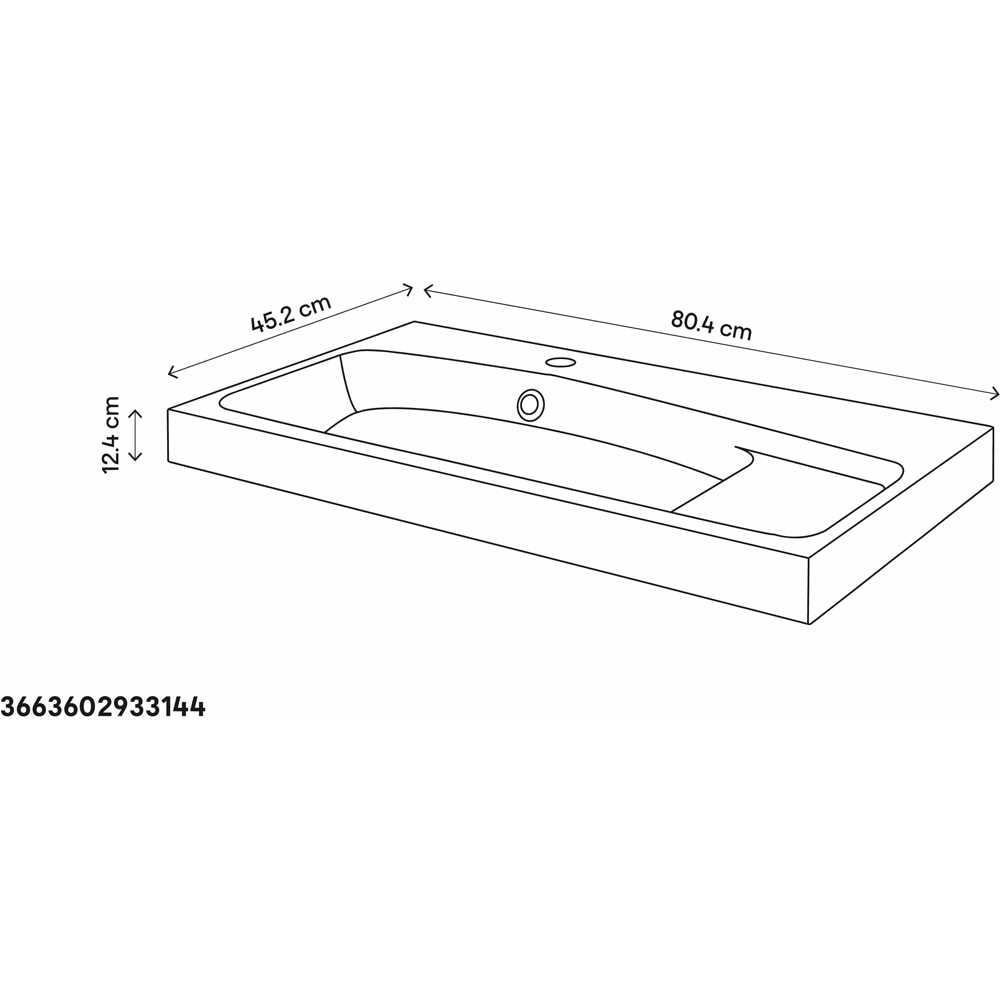 Lavoar baie GOODHOME Mila, rasina, 80.4 x 45.2 cm, alb lucios