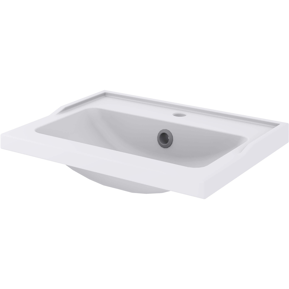 Lavoar baie GOODHOME Lana, ceramica, 61.4 x 45.5 cm, alb lucios
