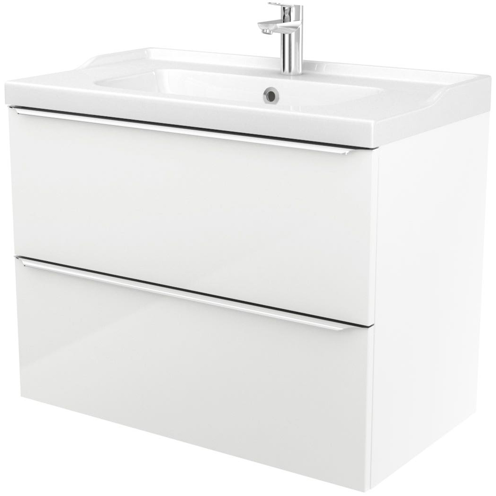 Lavoar baie GOODHOME Lana, ceramica, 81.4 x 46 cm, alb lucios