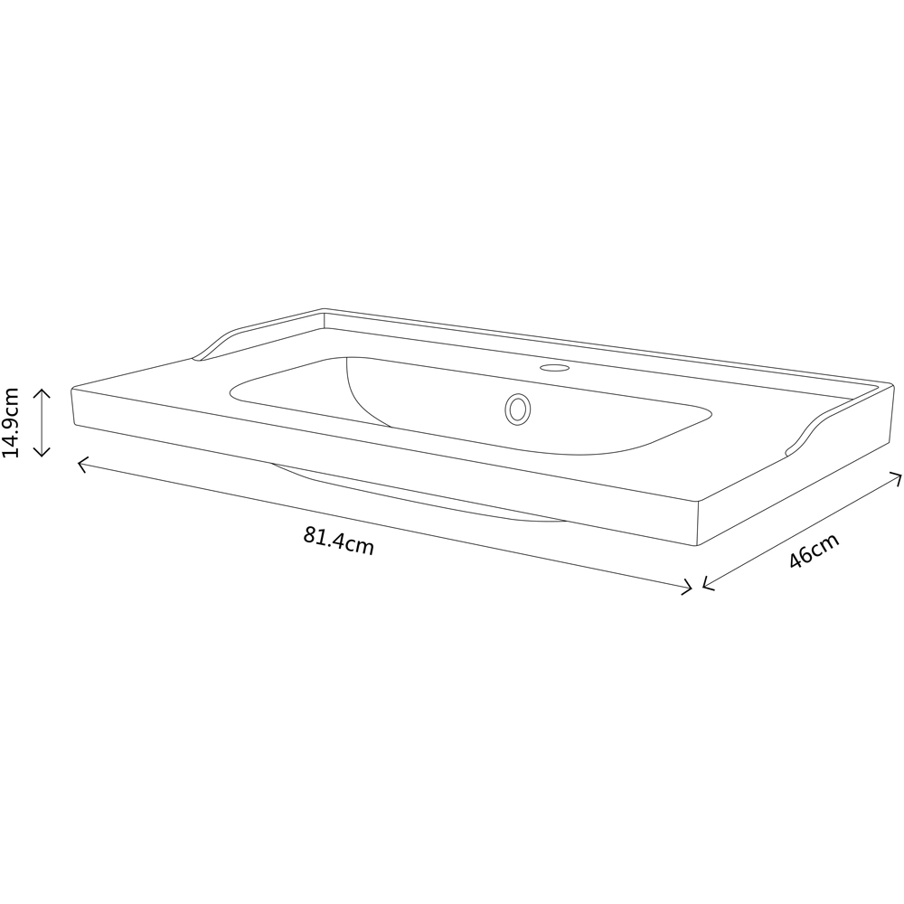 Lavoar baie GOODHOME Lana, ceramica, 81.4 x 46 cm, alb lucios