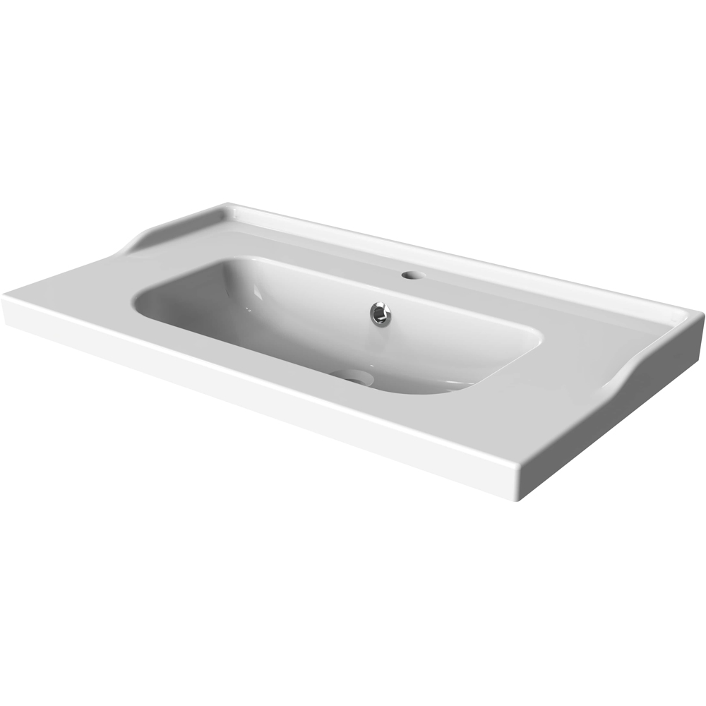 Lavoar baie GOODHOME Lana, ceramica, 81.4 x 46 cm, alb lucios