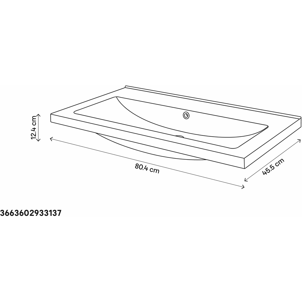 Lavoar baie GOODHOME Nira, ceramica, 80.4 x 45.5 cm, alb lucios
