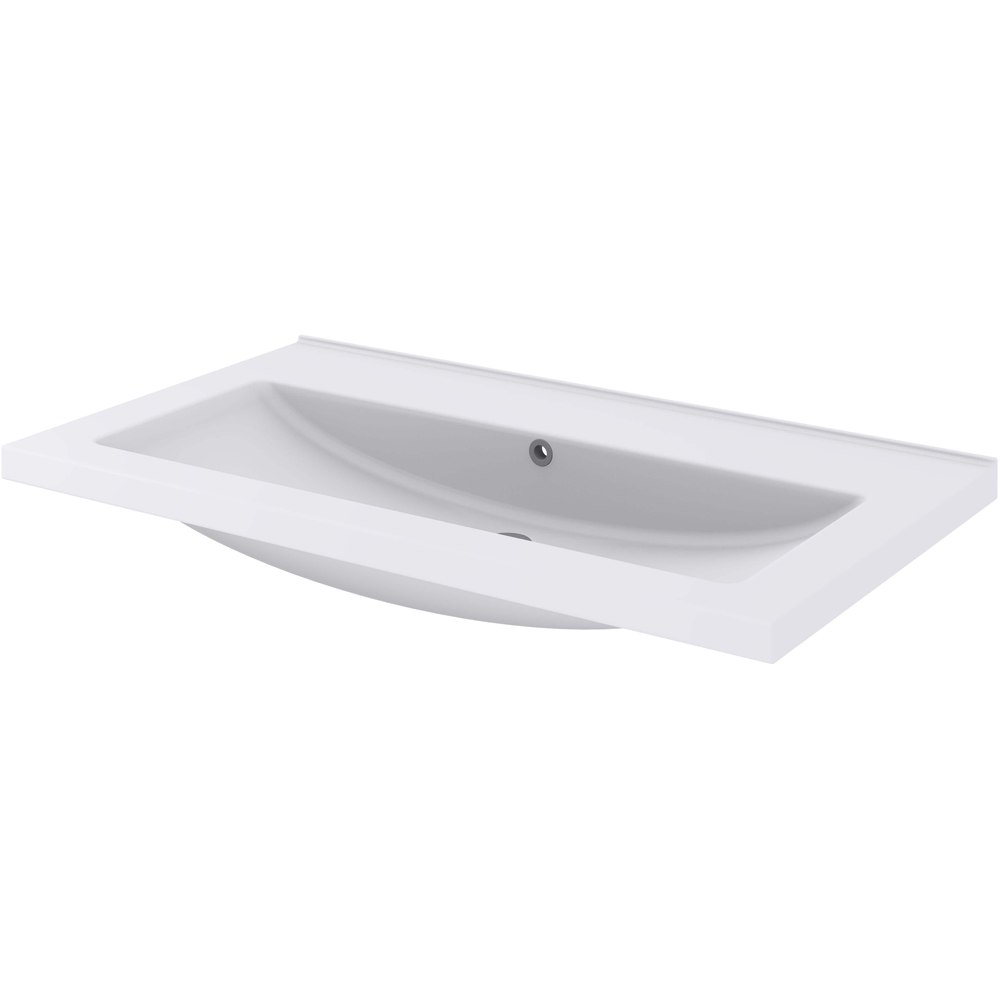 Lavoar baie GOODHOME Nira, ceramica, 80.4 x 45.5 cm, alb lucios