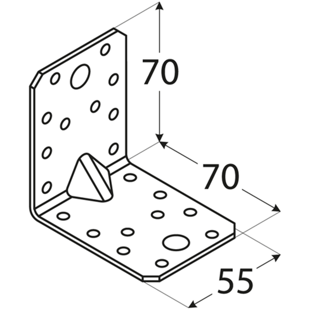 Coltar ranforsat DMX , 70 x 70 x 2.5 mm, otel