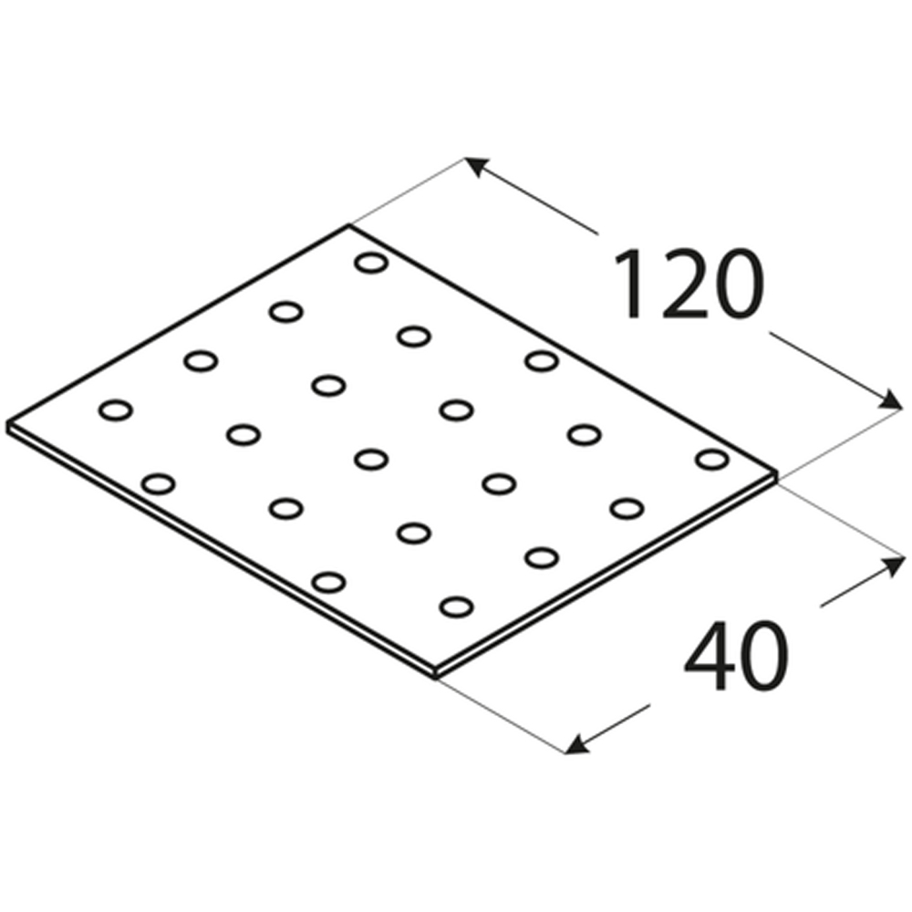 Placa perforata DMX 4403, otel, 120 x 40 x 2 mm