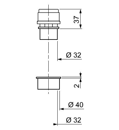 Piesa antivid dreapta Wirquin 79015002, D 32mm, cu lipire