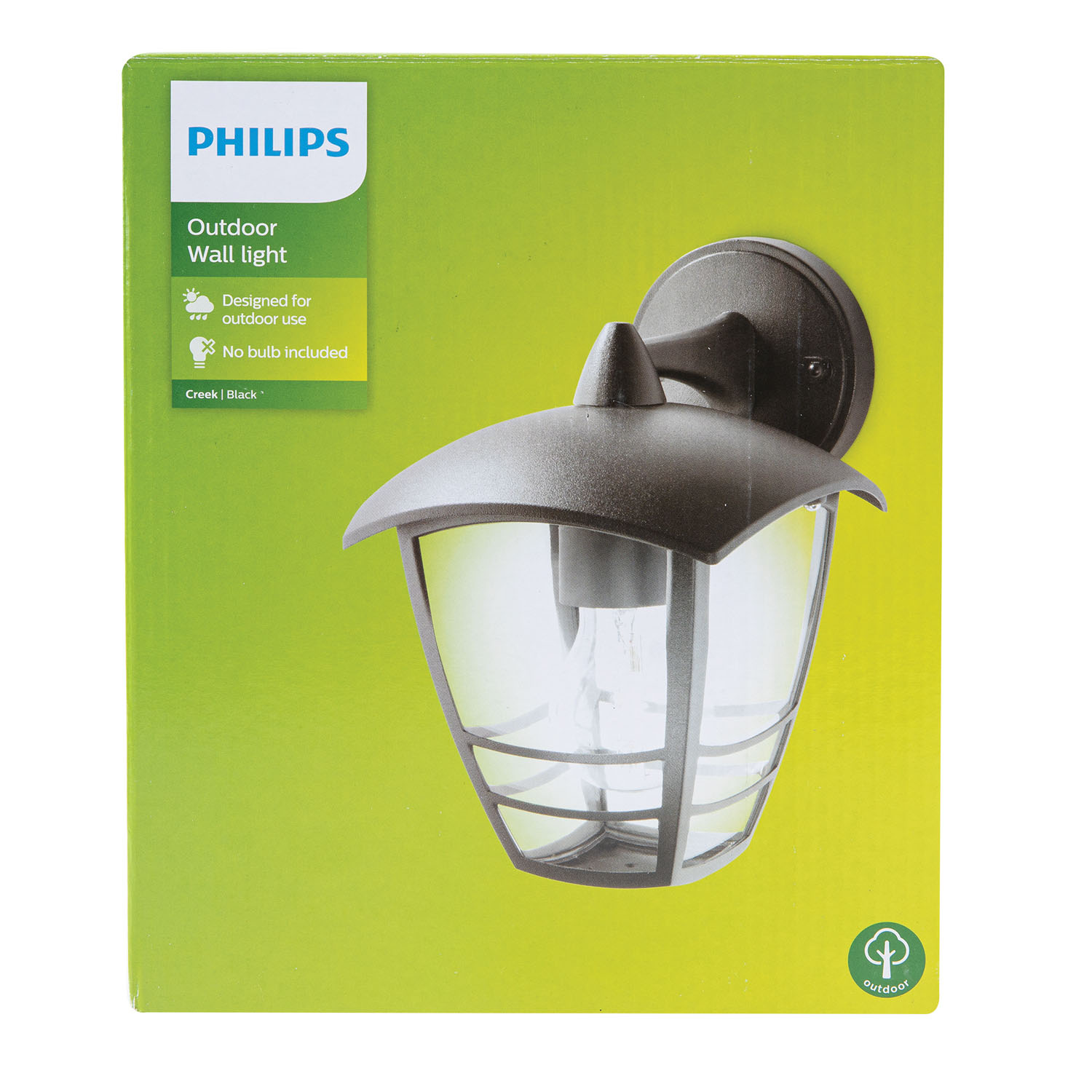 Aplica exterior PHILIPS Creek, E27, 60W, IP44, metal si plastic, negru