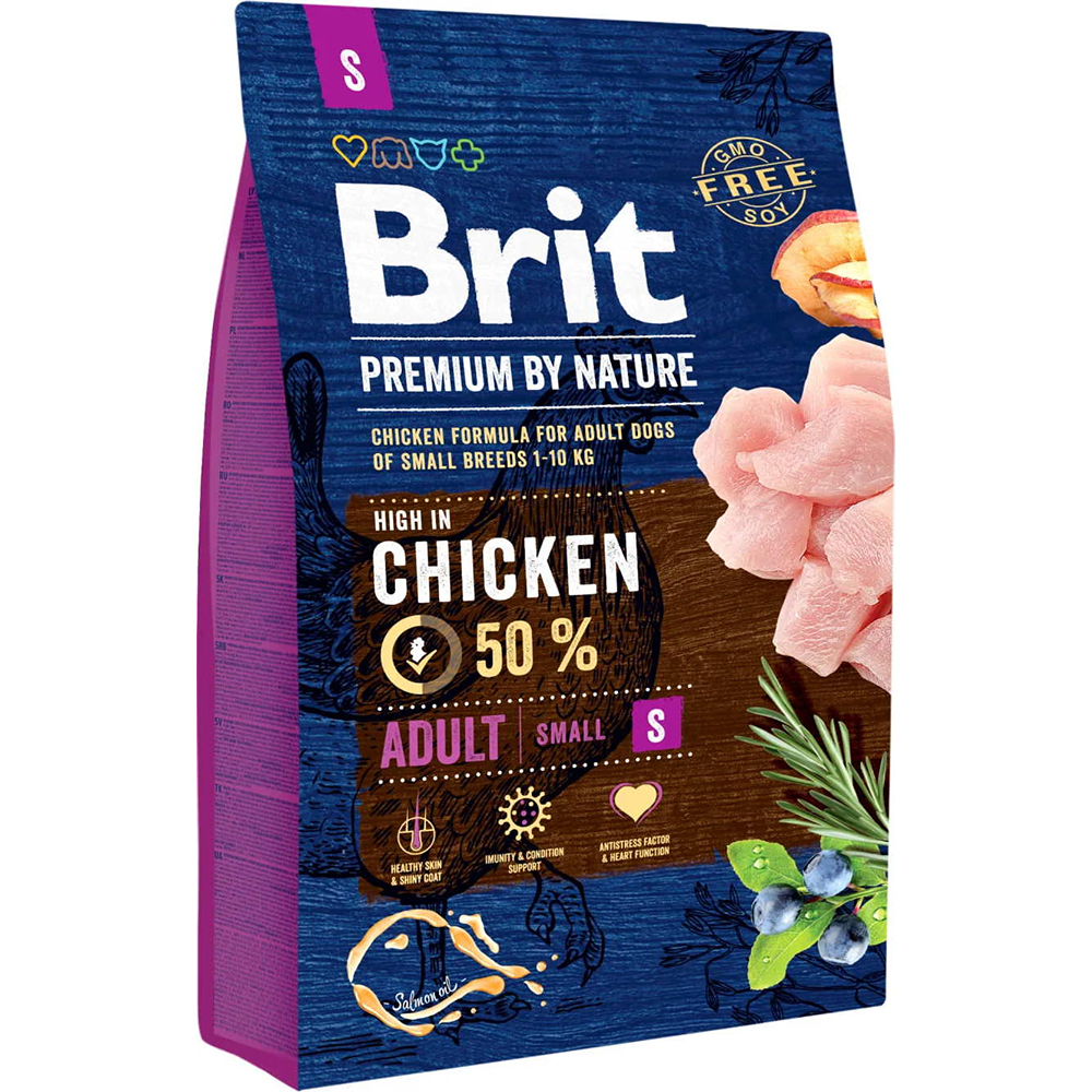 Hrana uscata pentru caini BRIT Premium by Nature Small, Adult, Pui, 3 kg