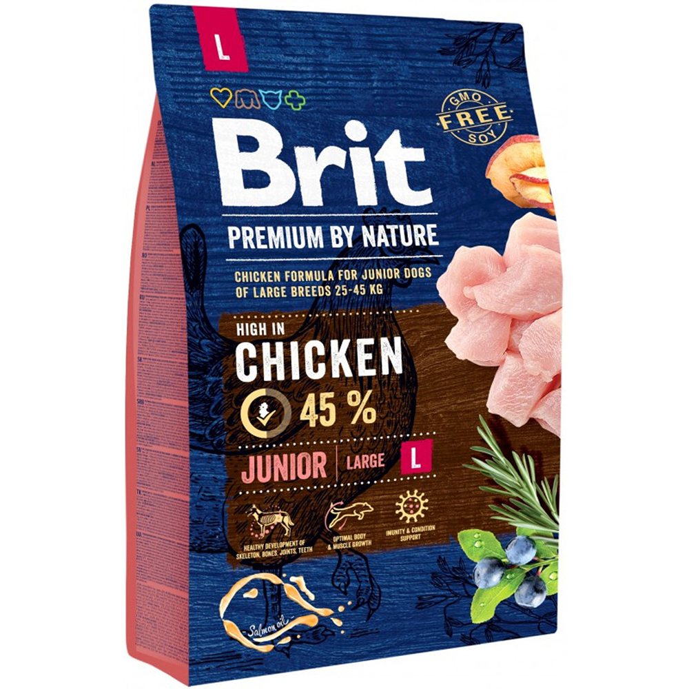 Hrana uscata pentru caini BRIT Premium by Nature Large Breed, Junior, Pui, 3 kg