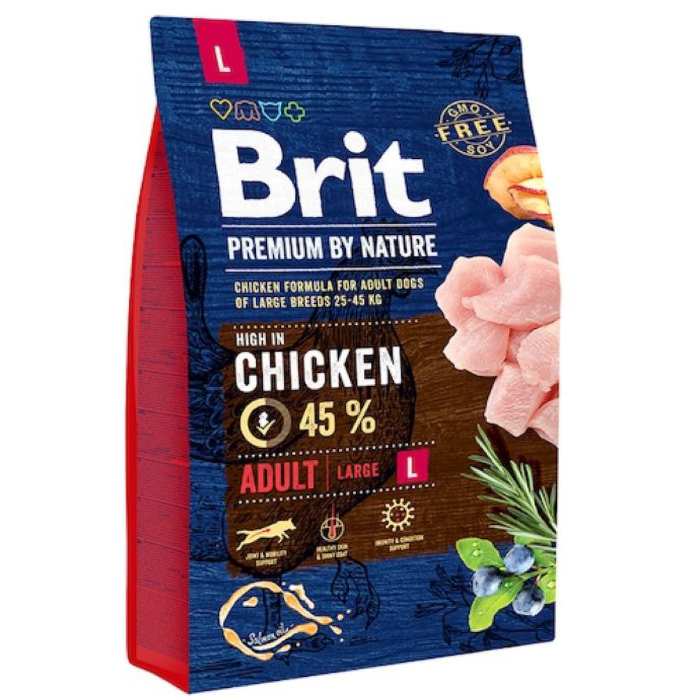 Hrana uscata pentru caini BRIT Premium by Nature Large, Adult, Pui, 3 kg