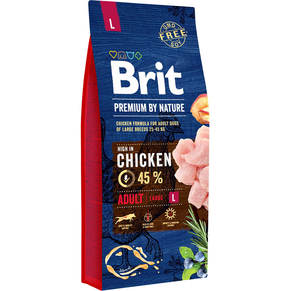 Hrana uscata pentru caini BRIT Premium by Nature Large, Adult, Pui, 15 kg