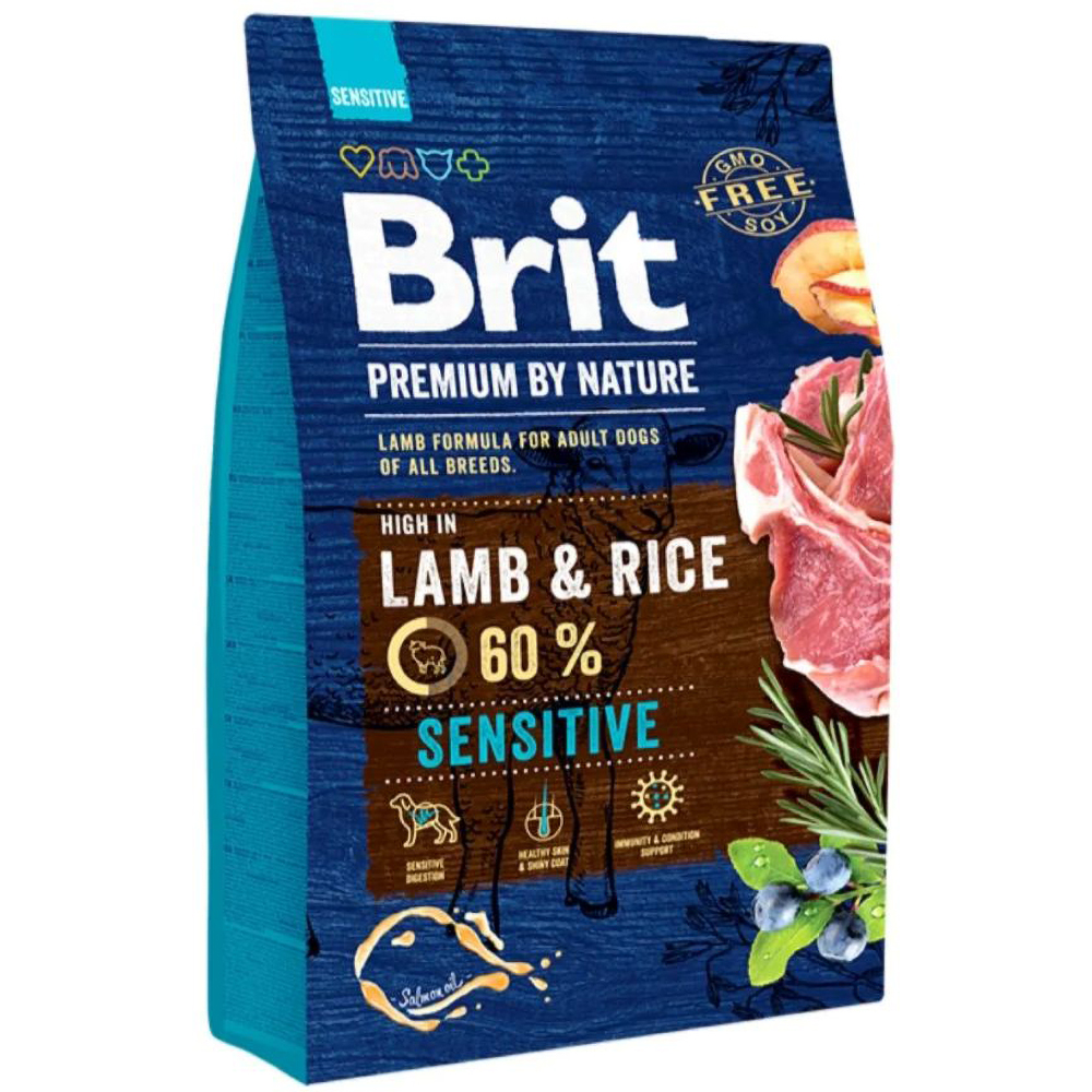 Hrana uscata pentru caini BRIT Premium by Nature, Adult, Miel, 3 kg