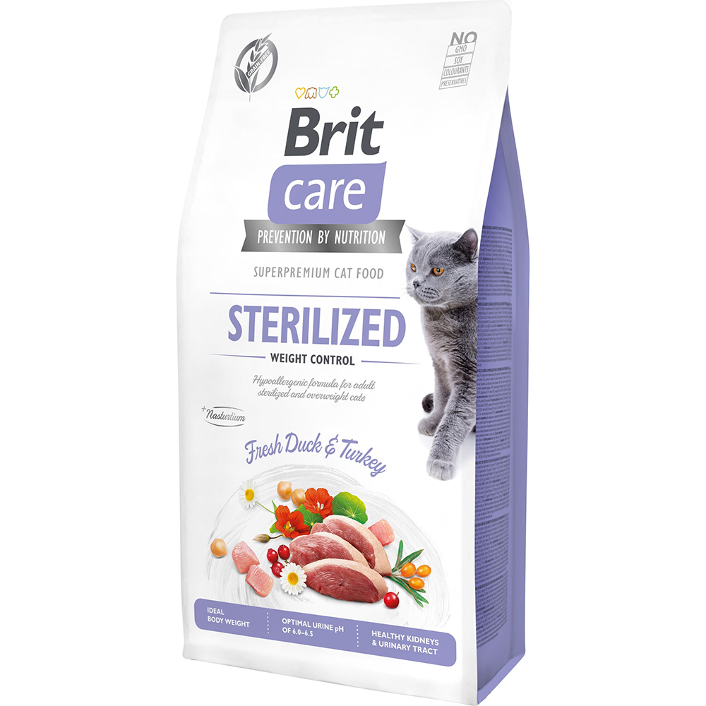 Hrana uscata pentru pisici BRIT CARE Sterilized Weight Control, Adult, Rata, 7 kg