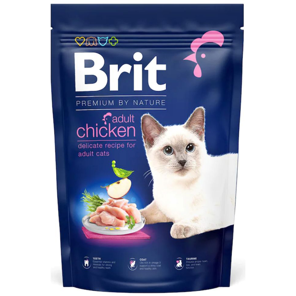 Hrana uscata pentru pisici BRIT Premium by Nature, Adult, Pui, 1.5 kg
