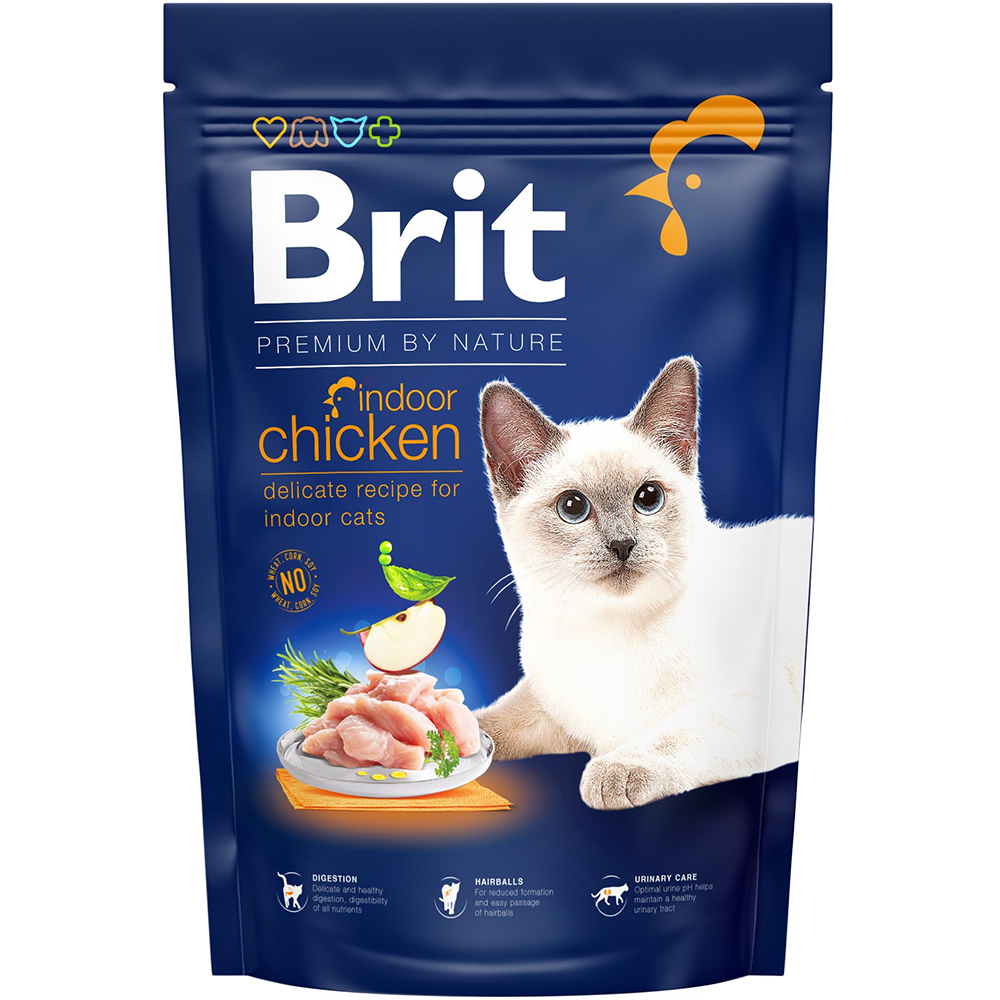 Hrana uscata pentru pisici BRIT Premium by Nature Indoor, Adult, Pui, 1.5 kg