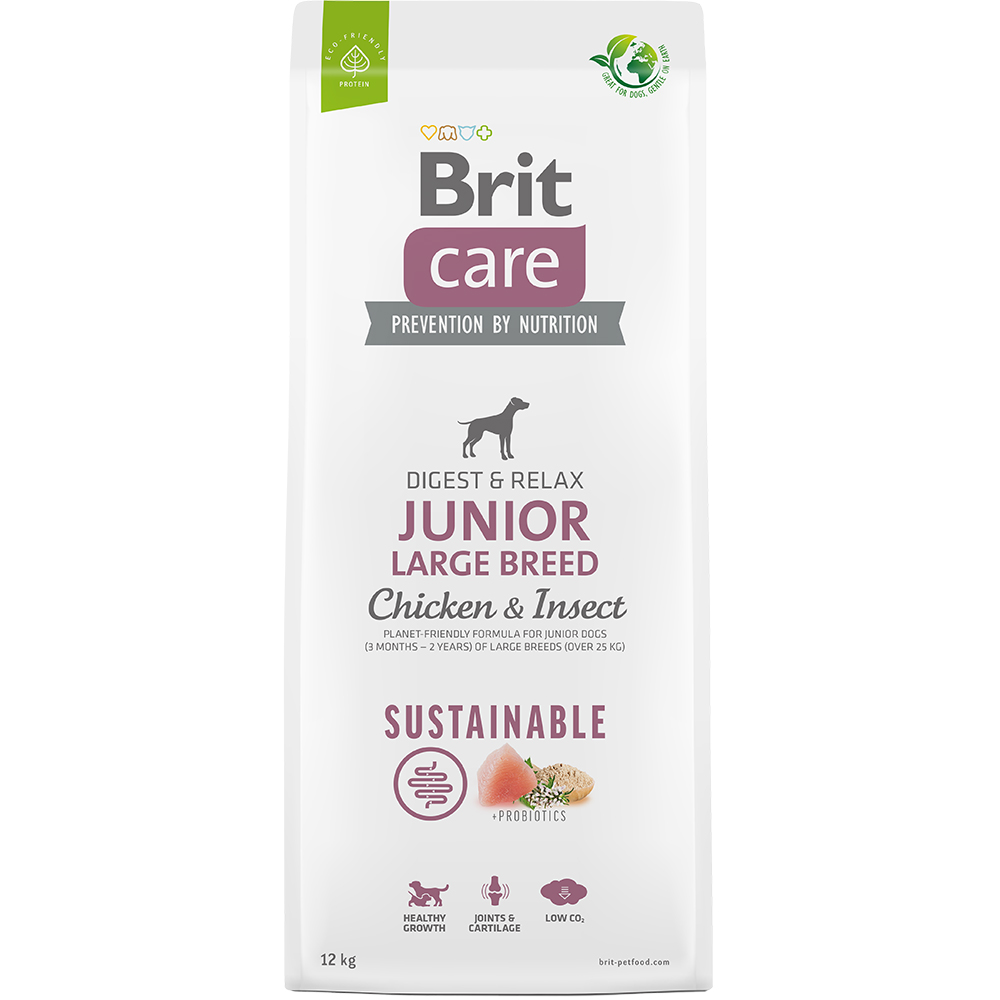 Hrana uscata pentru caini BRIT CARE Sustainable Large Breed, Junior, Pui, 12 kg