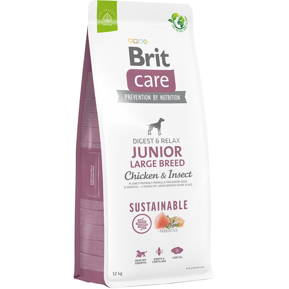 Hrana uscata pentru caini BRIT CARE Sustainable Large Breed, Junior, Pui, 12 kg