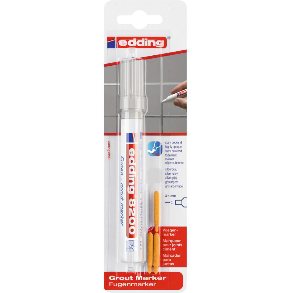 Marker pentru rosturi EDDING 8200, 2-4 mm, gri-argintiu
