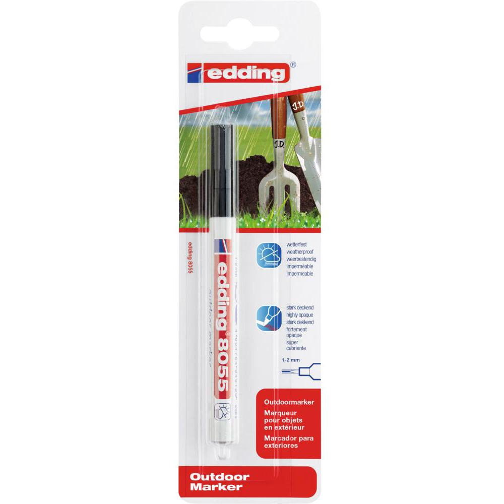 Marker exterior EDDING 8055, 1-2 mm, negru