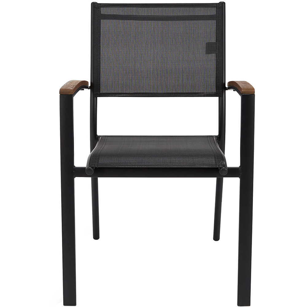 Scaun terasa GOODHOME Toscana, aluminiu, 61 x 56 x 88 cm, negru