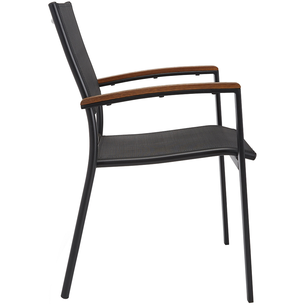Scaun terasa GOODHOME Toscana, aluminiu, 61 x 56 x 88 cm, negru