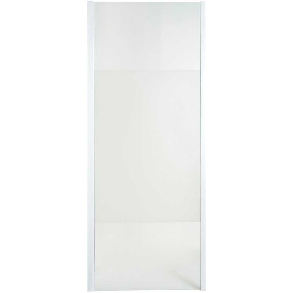 Paravan dus COOKE & LEWIS Onega, aluminiu, sticla mata, 80 x 190 cm, profil alb