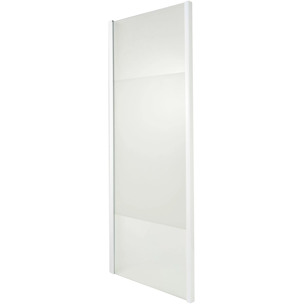Paravan dus COOKE & LEWIS Onega, aluminiu, sticla mata, 80 x 190 cm, profil alb