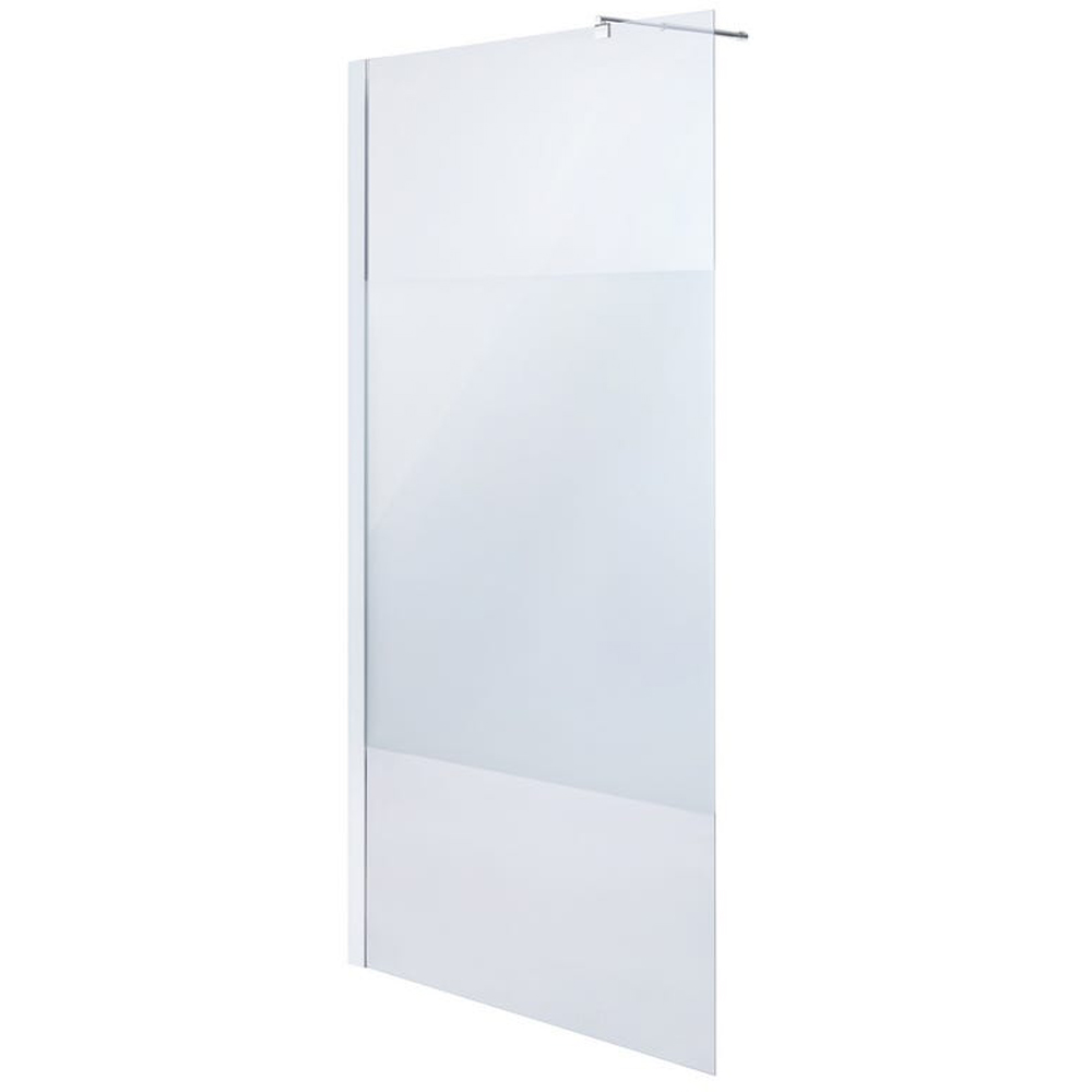 Paravan dus walk-in COOKE & LEWIS Onega, aluminiu, sticla mata, 90 x 195 cm, profil alb