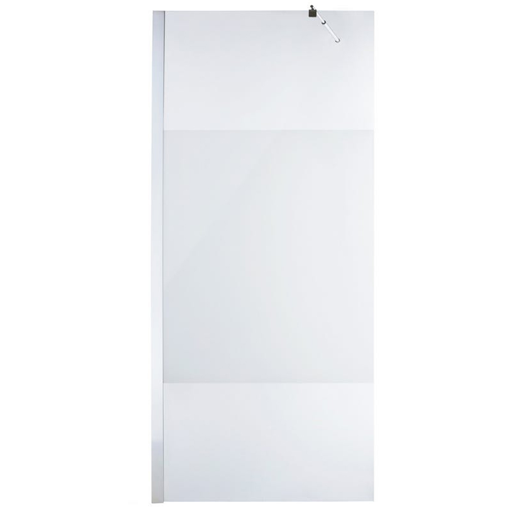 Paravan dus walk-in COOKE & LEWIS Onega, aluminiu, sticla mata, 90 x 195 cm, profil alb
