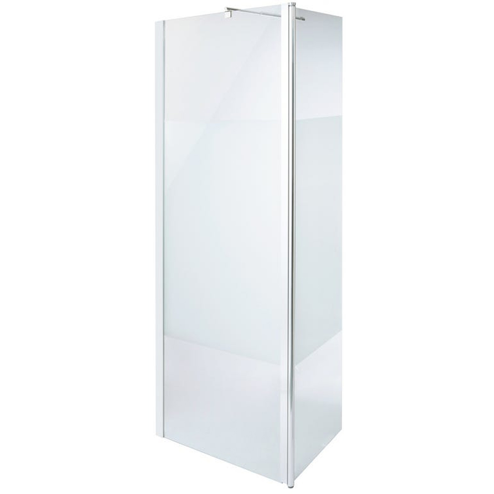 Paravan dus walk-in COOKE & LEWIS Onega, aluminiu, sticla serigrafiata, 80+45 x 195 cm, profil crom