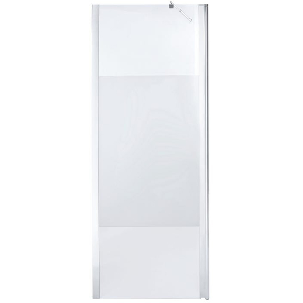 Paravan dus walk-in COOKE & LEWIS Onega, aluminiu, sticla serigrafiata, 80+45 x 195 cm, profil crom