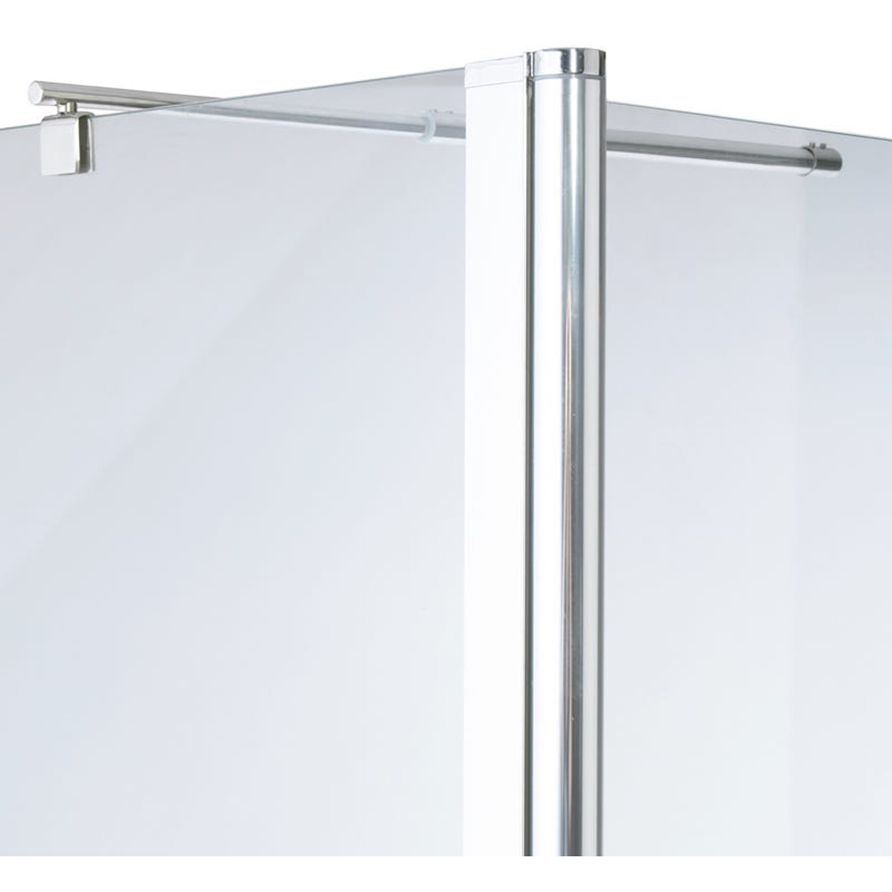 Paravan dus walk-in COOKE & LEWIS Onega, aluminiu, sticla serigrafiata, 80+45 x 195 cm, profil crom