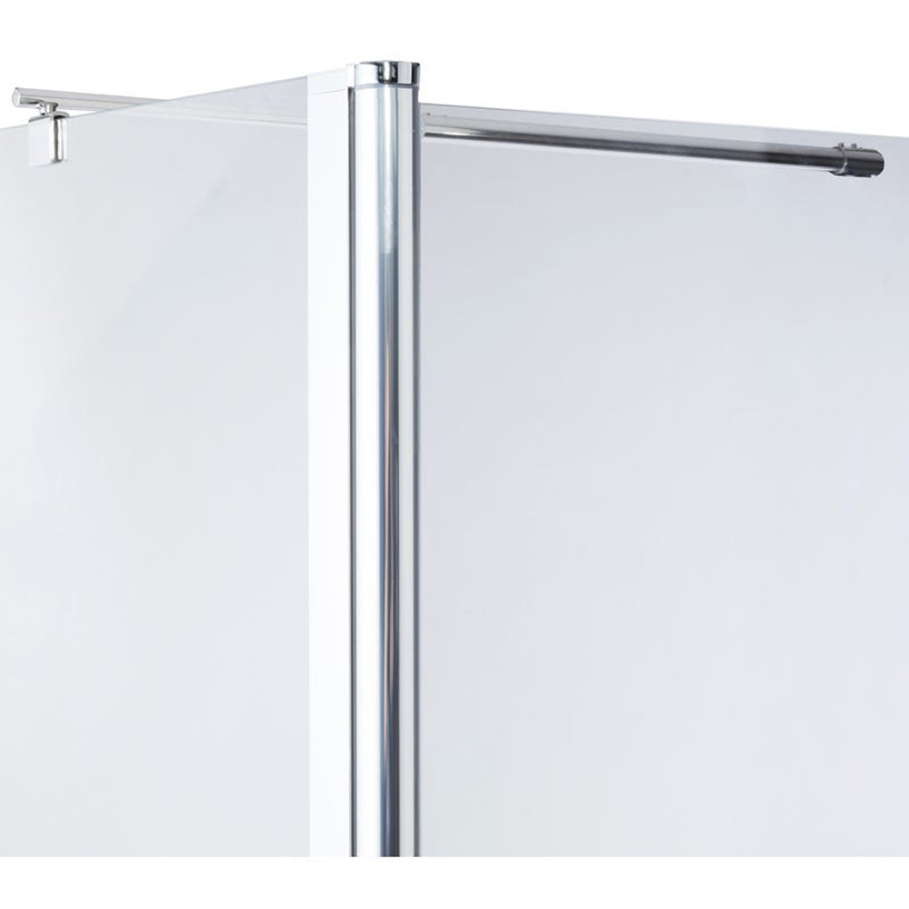 Paravan dus walk-in COOKE & LEWIS Onega, aluminiu, sticla transparenta, 125 x 195 cm, crom