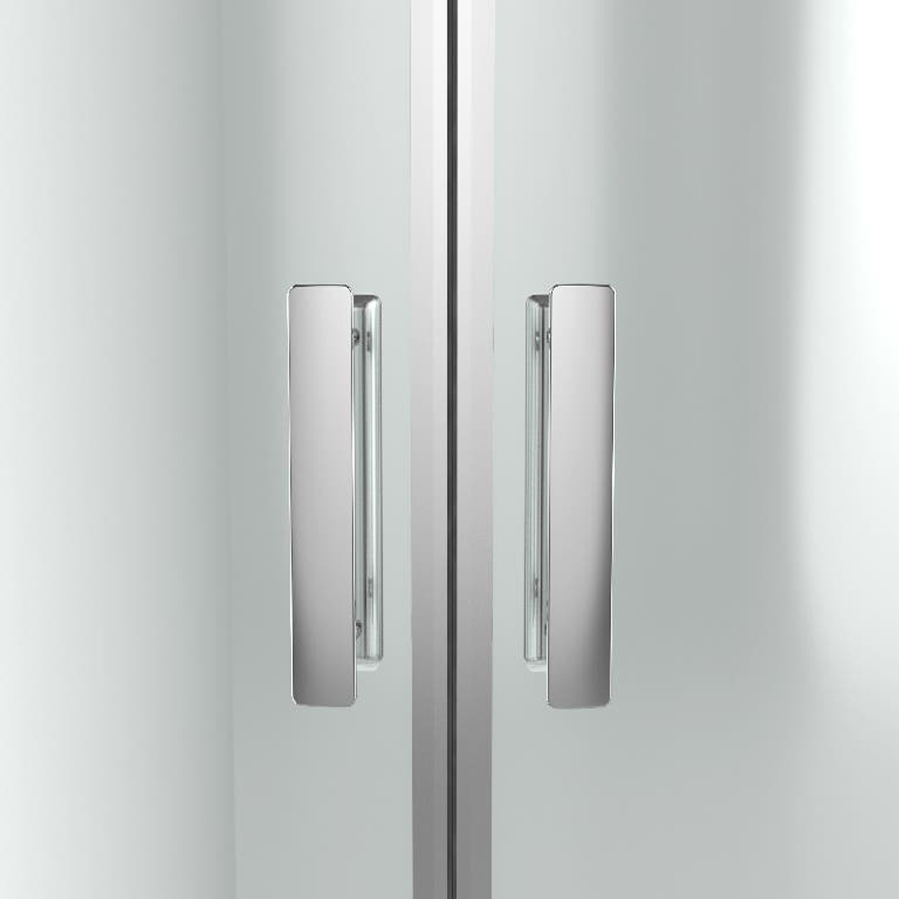 Cabina de dus GOODHOME Beloya, 80 x 80 x 195 cm, sticla securizata 8mm, profil argintiu