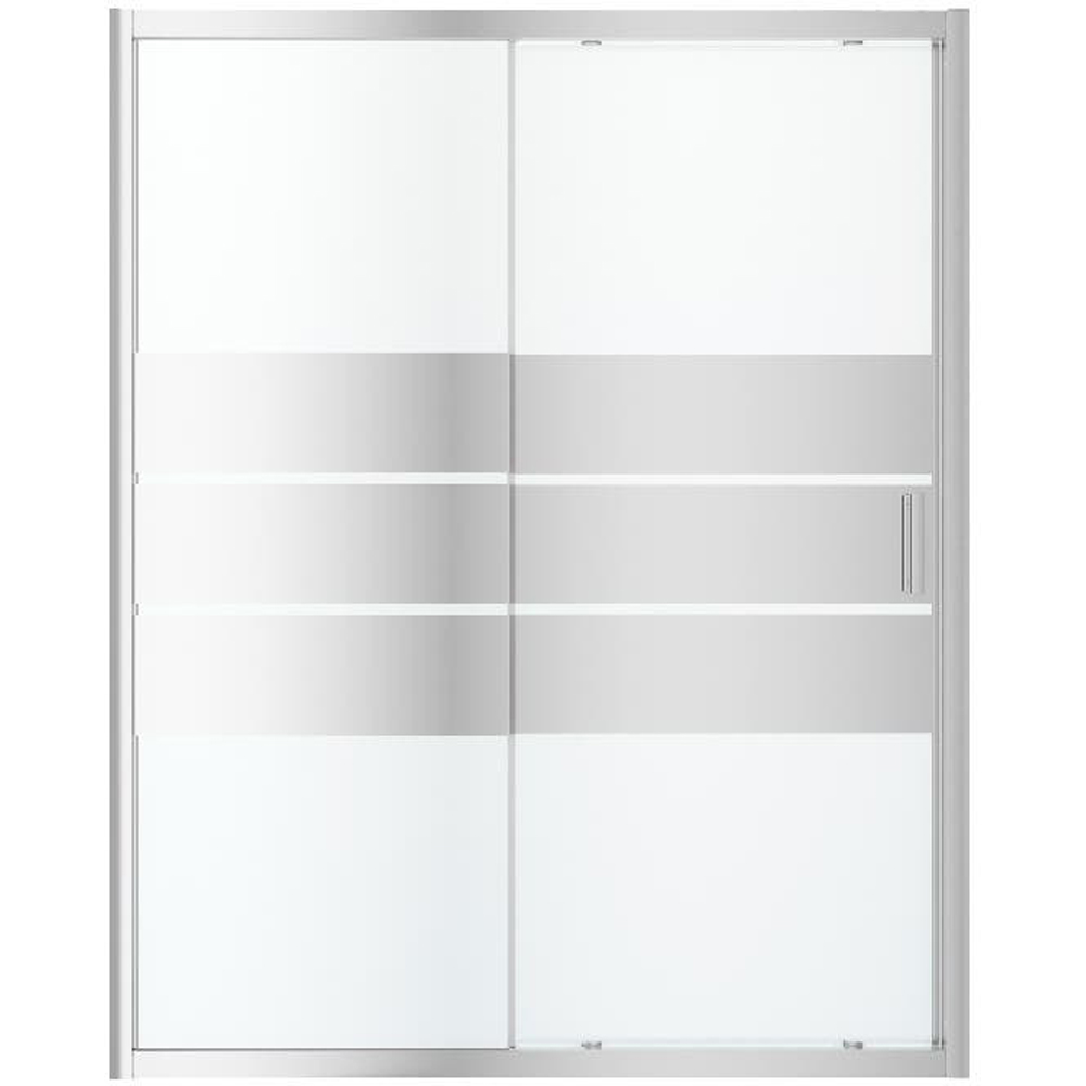Usa dus glisanta GOODHOME Beloya, aluminiu, sticla oglinda, 160 x 195 cm, profil crom