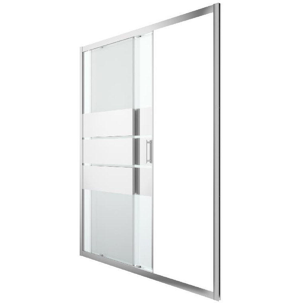 Usa dus glisanta GOODHOME Beloya, aluminiu, sticla oglinda, 160 x 195 cm, profil crom