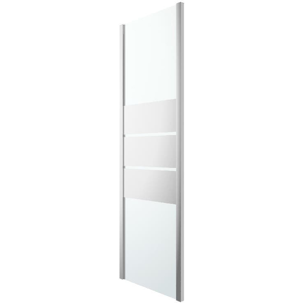 Paravan dus GOODHOME Beloya, aluminiu, sticla oglinda, 70 x 195 cm, profil crom