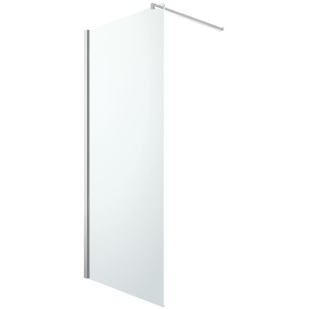 Paravan dus walk-in GOODHOME Beloya, aluminiu, sticla securizata 8mm, 80 x 195 cm, profil crom