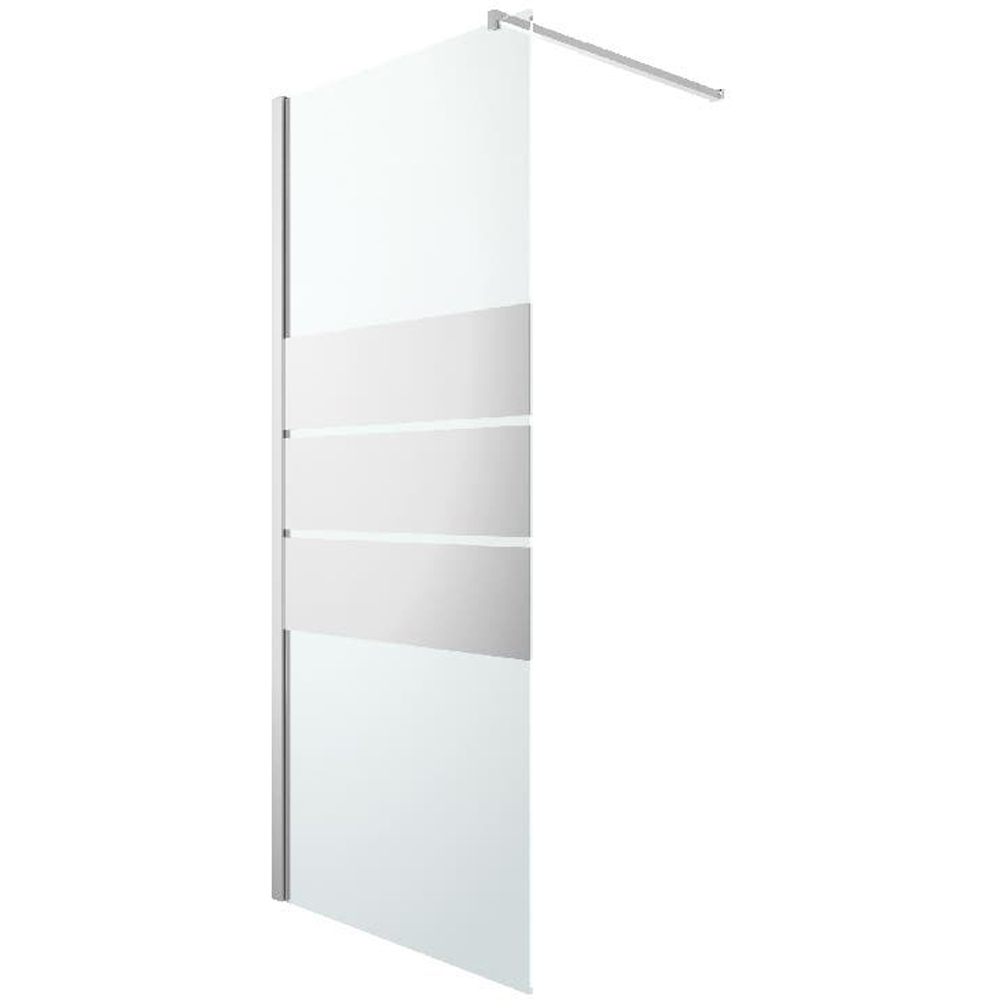 Paravan dus walk-in GOODHOME Beloya, aluminiu, sticla securizata 8mm, 80 x 195 cm, profil crom