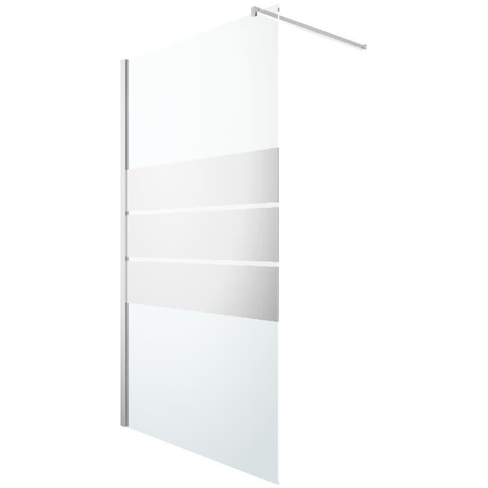 Paravan dus walk-in GOODHOME Beloya, aluminiu, sticla oglinda, 120 x 195 cm, profil crom
